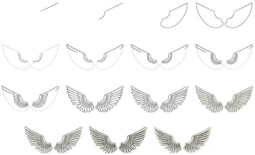 How to draw Angel Wings idea (13)