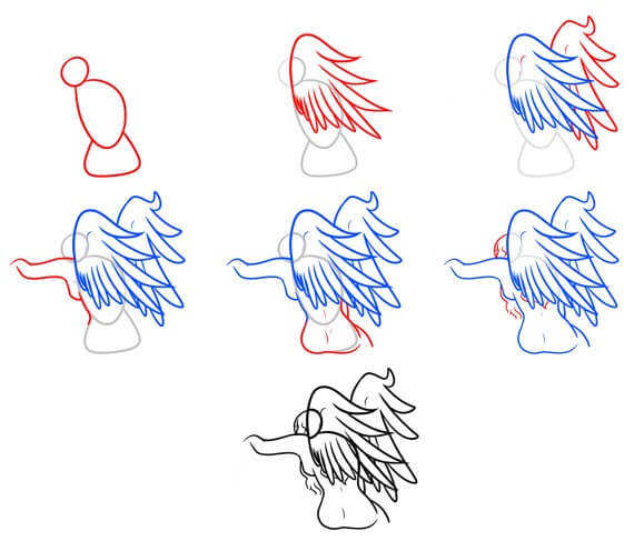 Angel Wings idea (15) Drawing Ideas