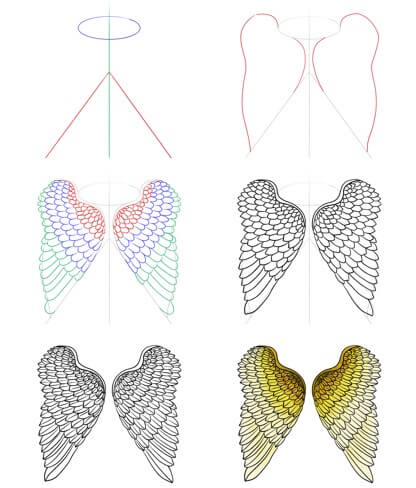 How to draw Angel Wings idea (22)