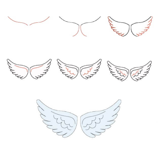 How to draw Angel Wings idea (25)