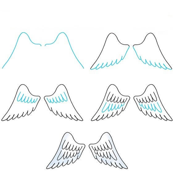 How to draw Angel Wings idea (6)