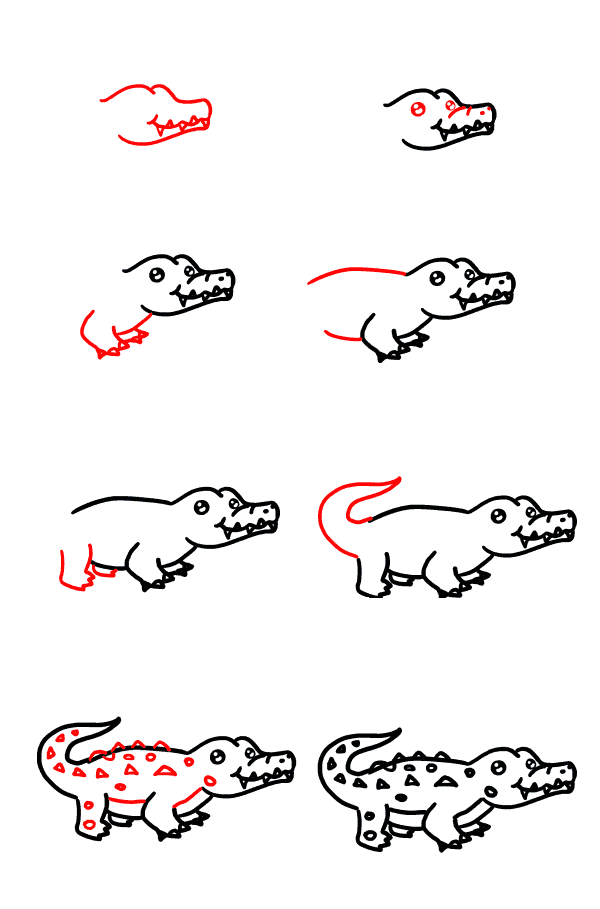 Baby alligator Drawing Ideas