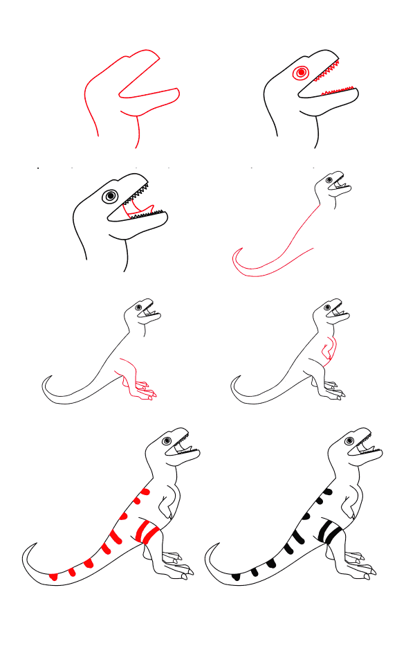 Baby tyrannosaurus Drawing Ideas