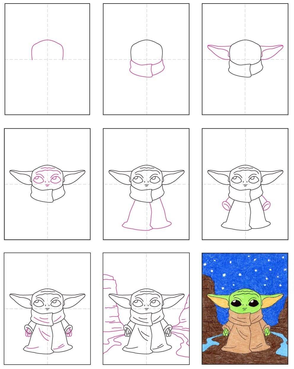 Baby yoda idea (14) Drawing Ideas