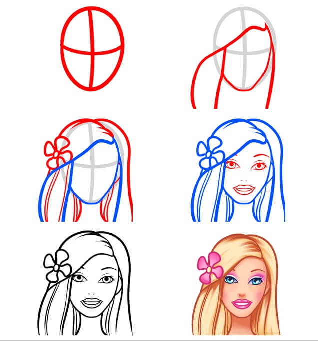 How to draw Barbie idea (12)