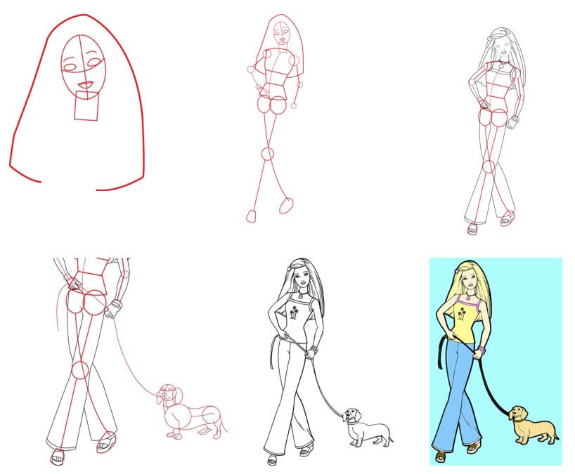 How to draw Barbie idea (15)