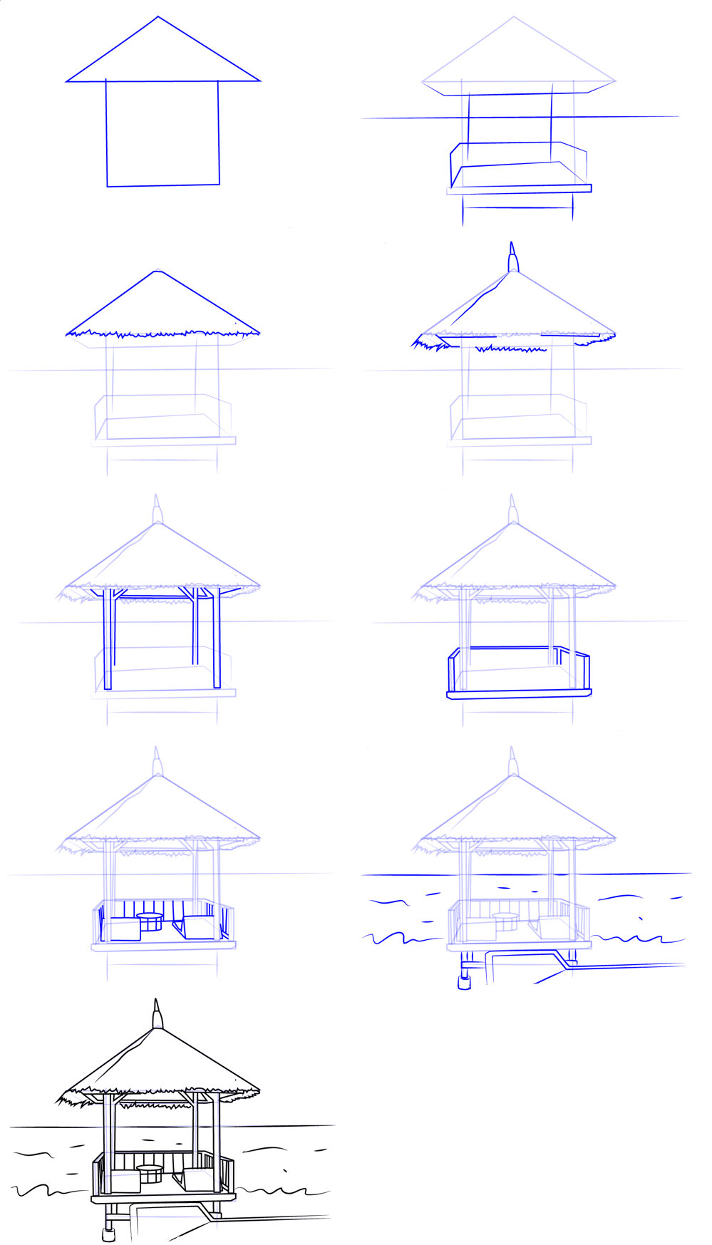 Beach hut 2 Drawing Ideas