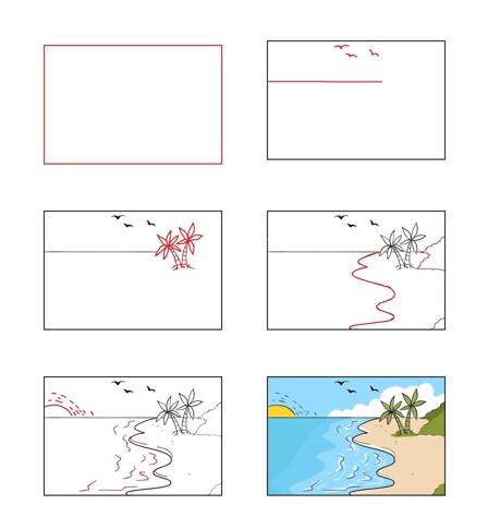 How to draw Beach idea (11)