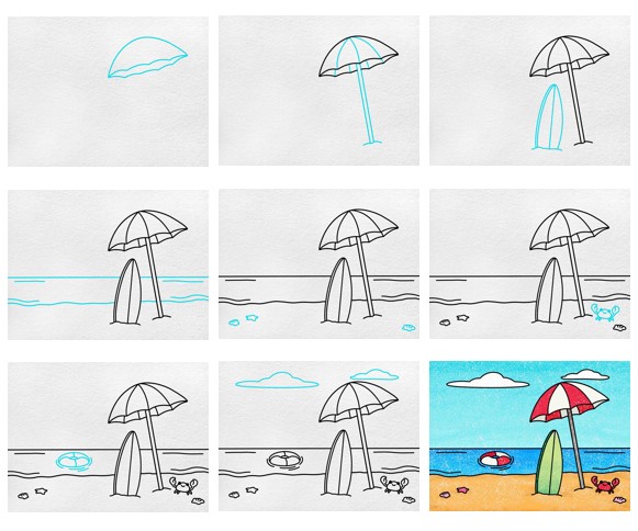 Beach idea (12) Drawing Ideas