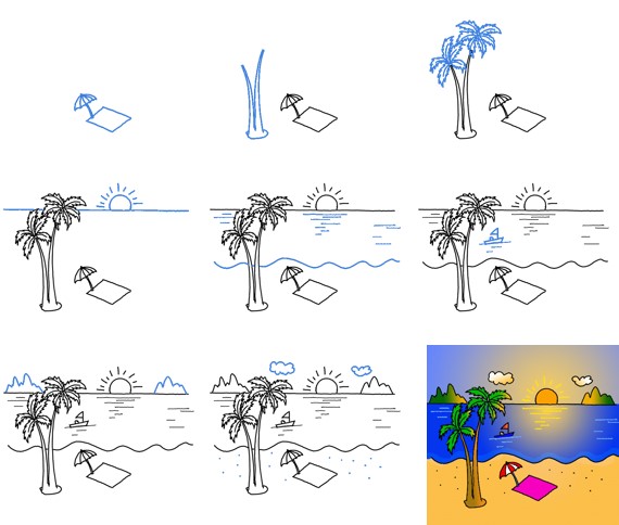 Beach idea (13) Drawing Ideas