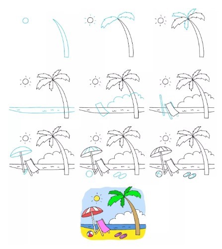Beach idea (14) Drawing Ideas