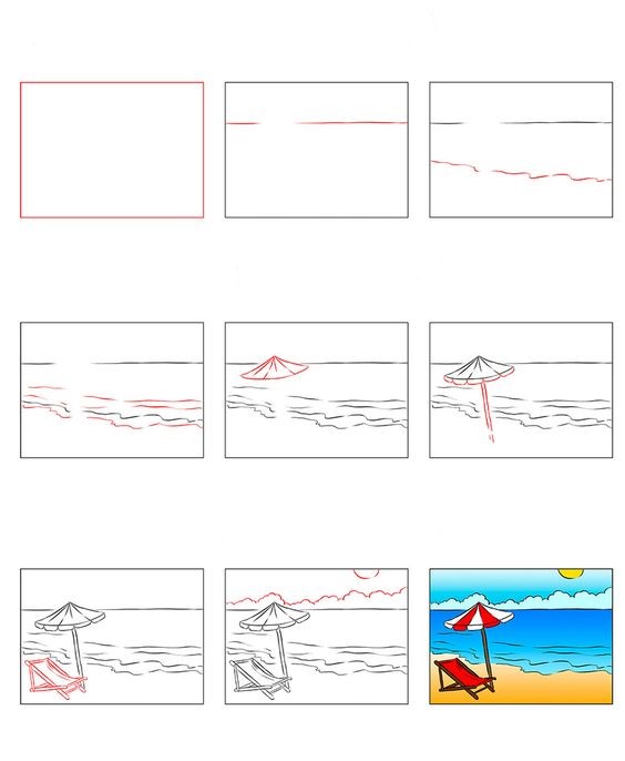 Beach idea (7) Drawing Ideas