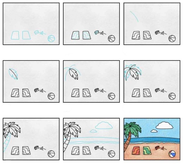 How to draw Beach idea (9)
