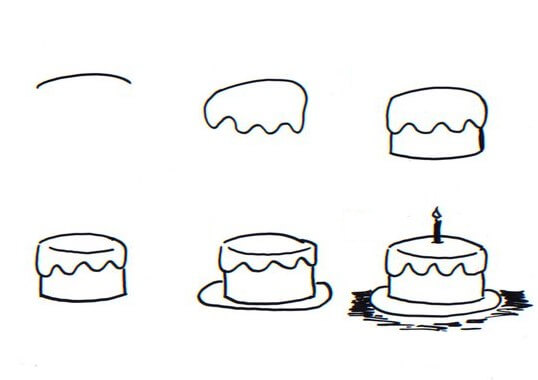 Birthday cake idea (10) Drawing Ideas