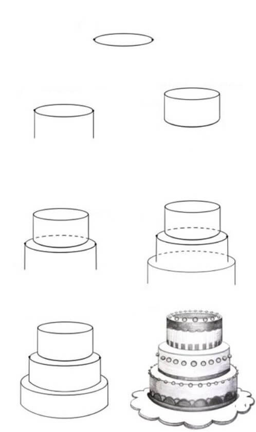 How to draw Birthday cake idea (13)