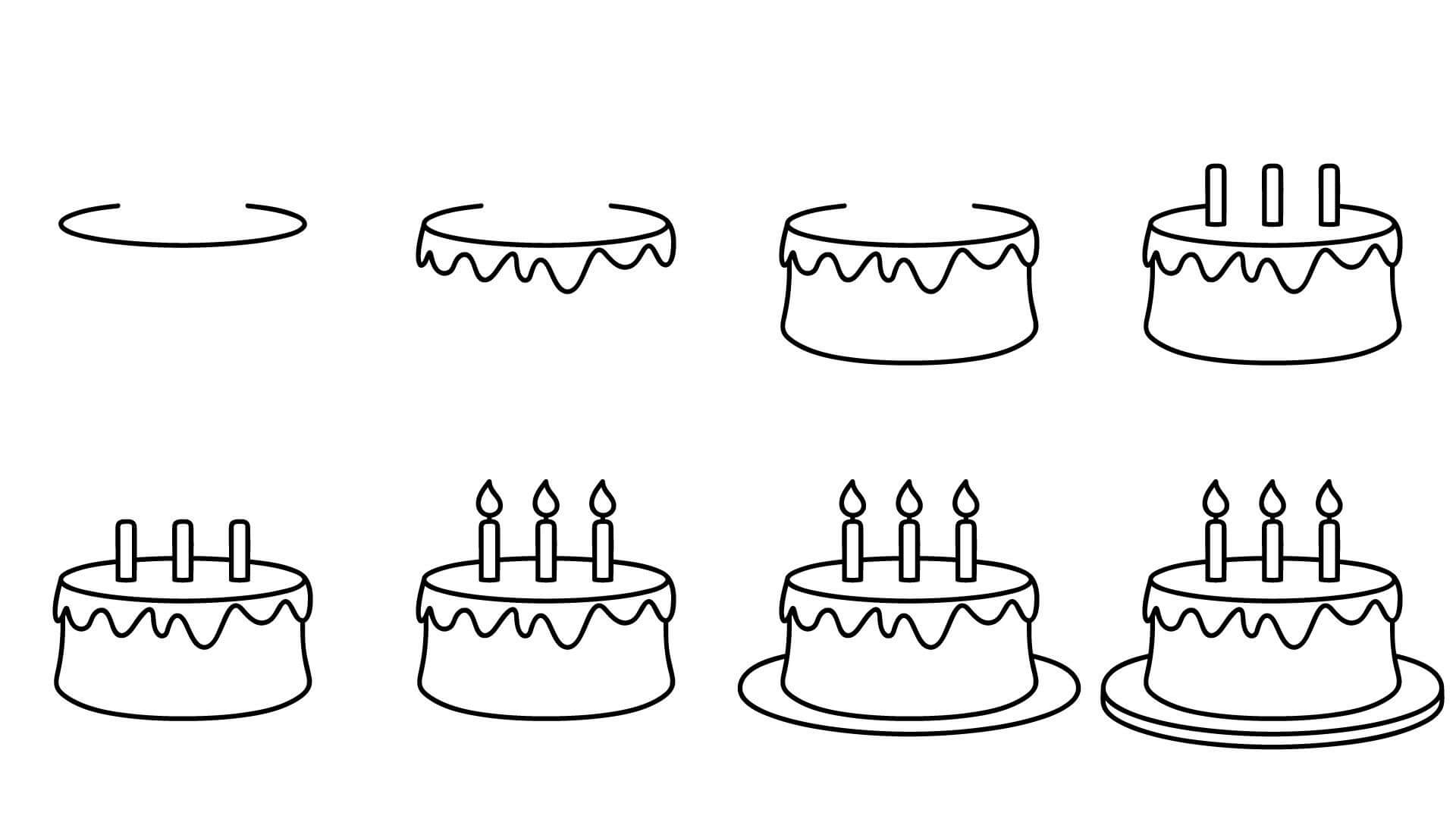 How to draw Birthday cake idea (16)