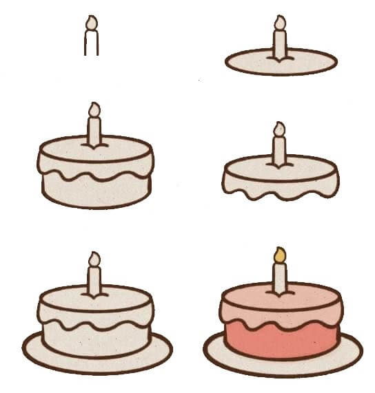 How to draw Birthday cake idea (17)