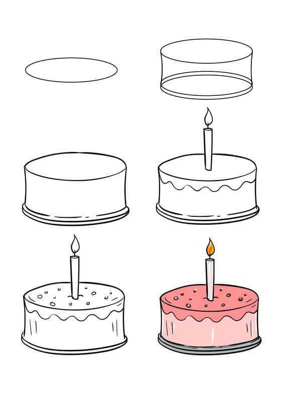 How to draw Birthday cake idea (19)