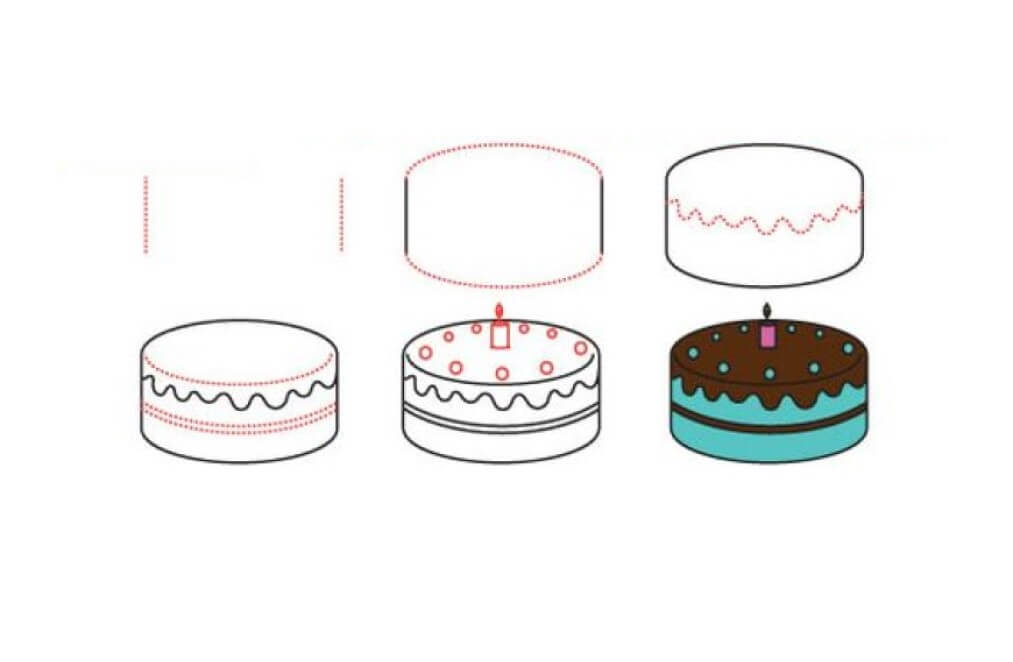 Birthday cake idea (32) Drawing Ideas