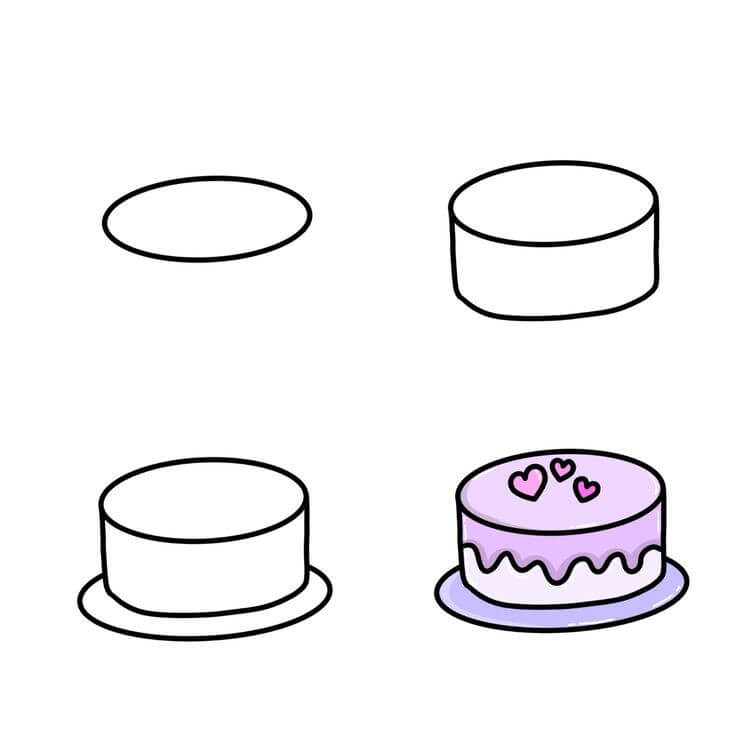 Birthday cake idea (4) Drawing Ideas