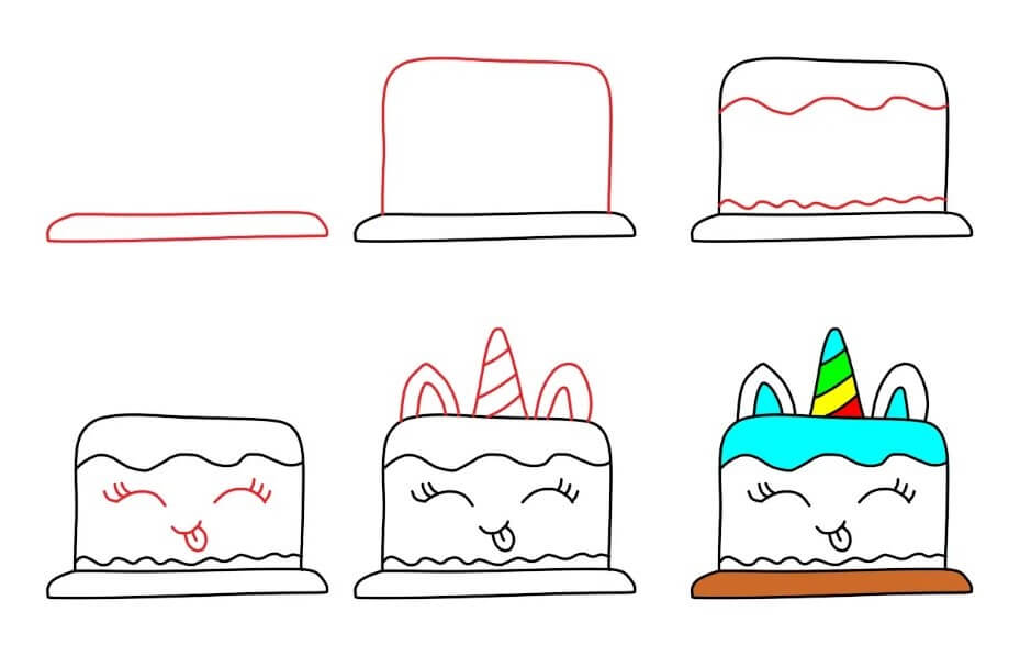 How to draw Birthday cake idea (40)