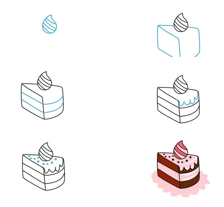 How to draw Birthday cake idea (44)