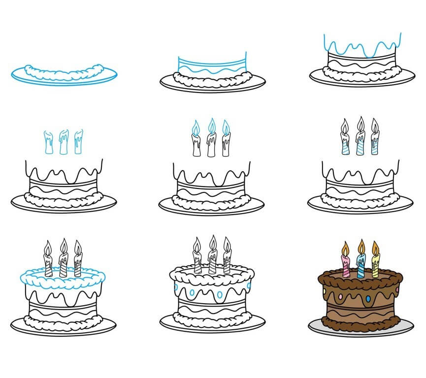 Birthday Cake Drawing Ideas