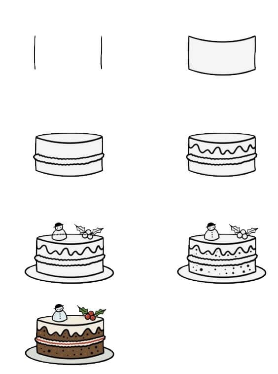 How to draw Birthday cake idea (7)