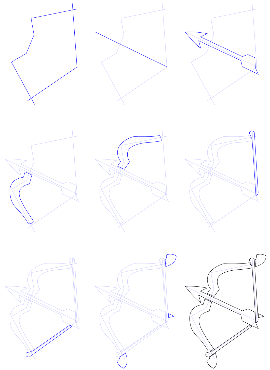 How to draw Bow and arrow (15)