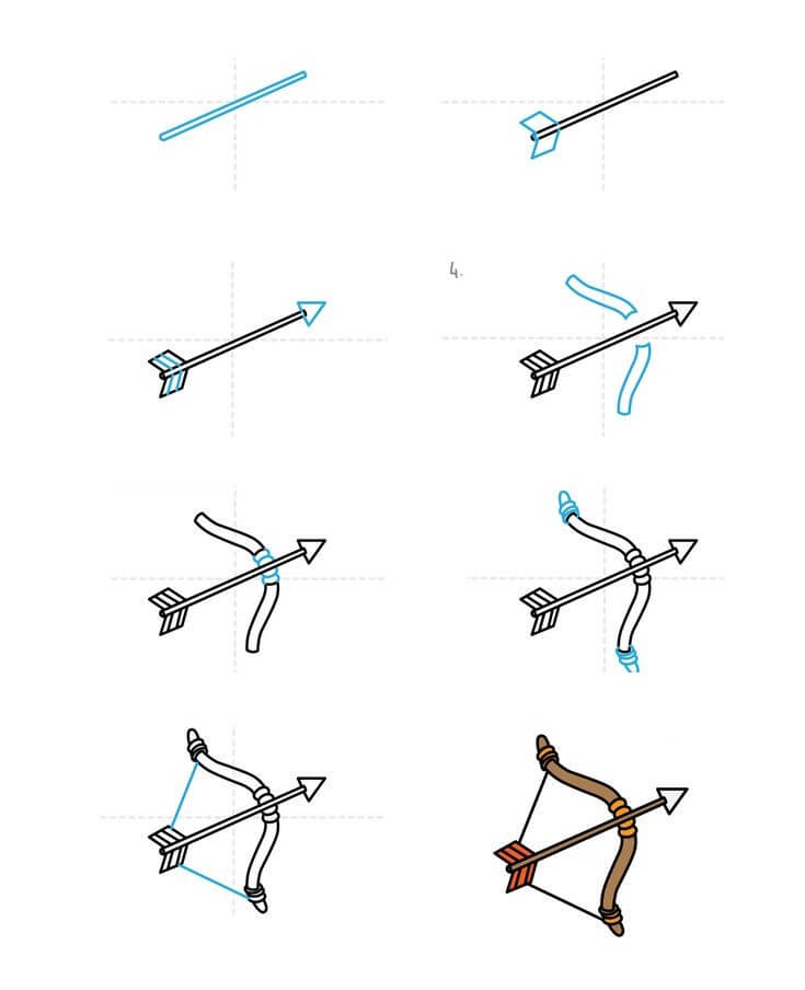 How to draw Bow and arrow (2)