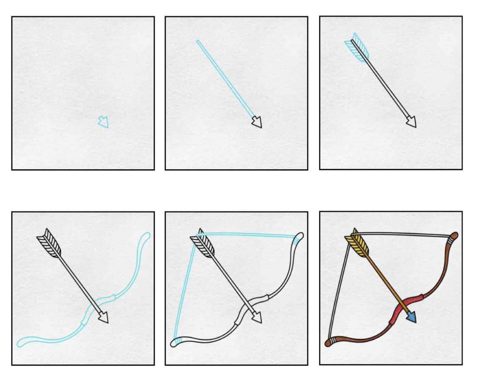 How to draw Bow and arrow (8)