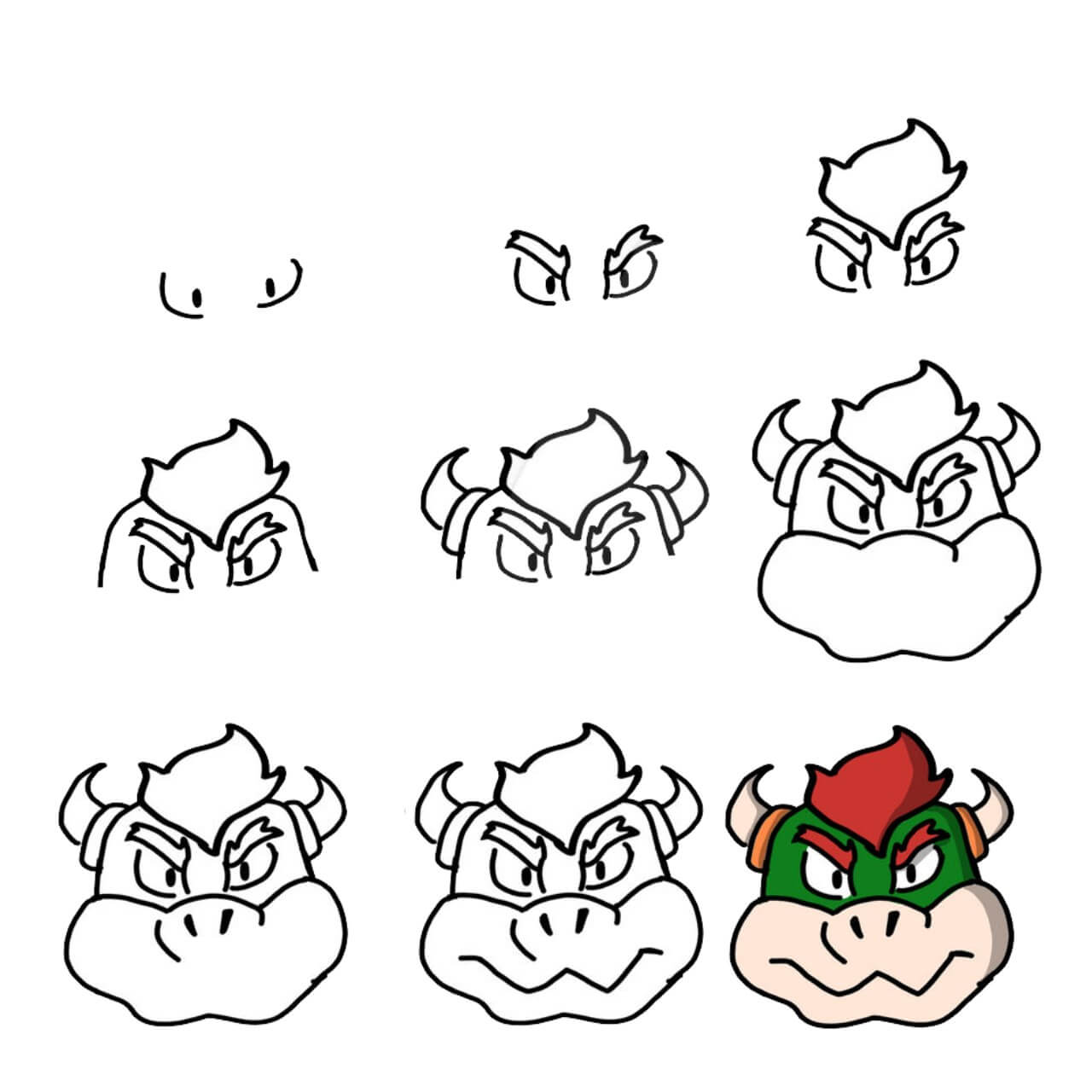 Bowser head (3) Drawing Ideas