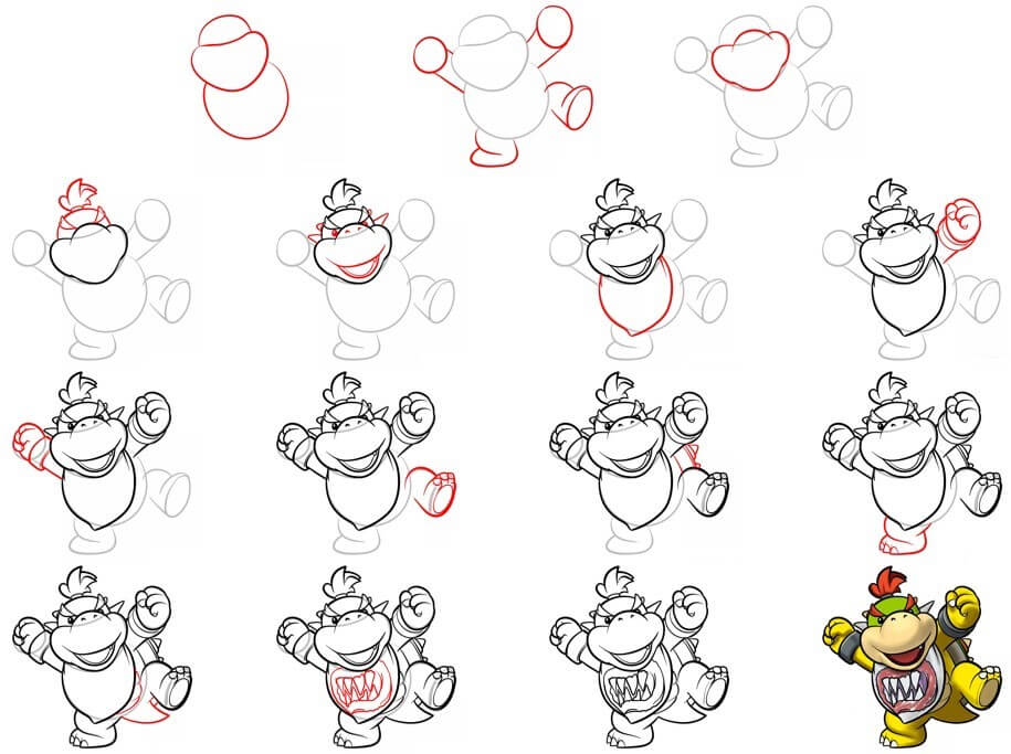 How to draw Bowser idea (9)