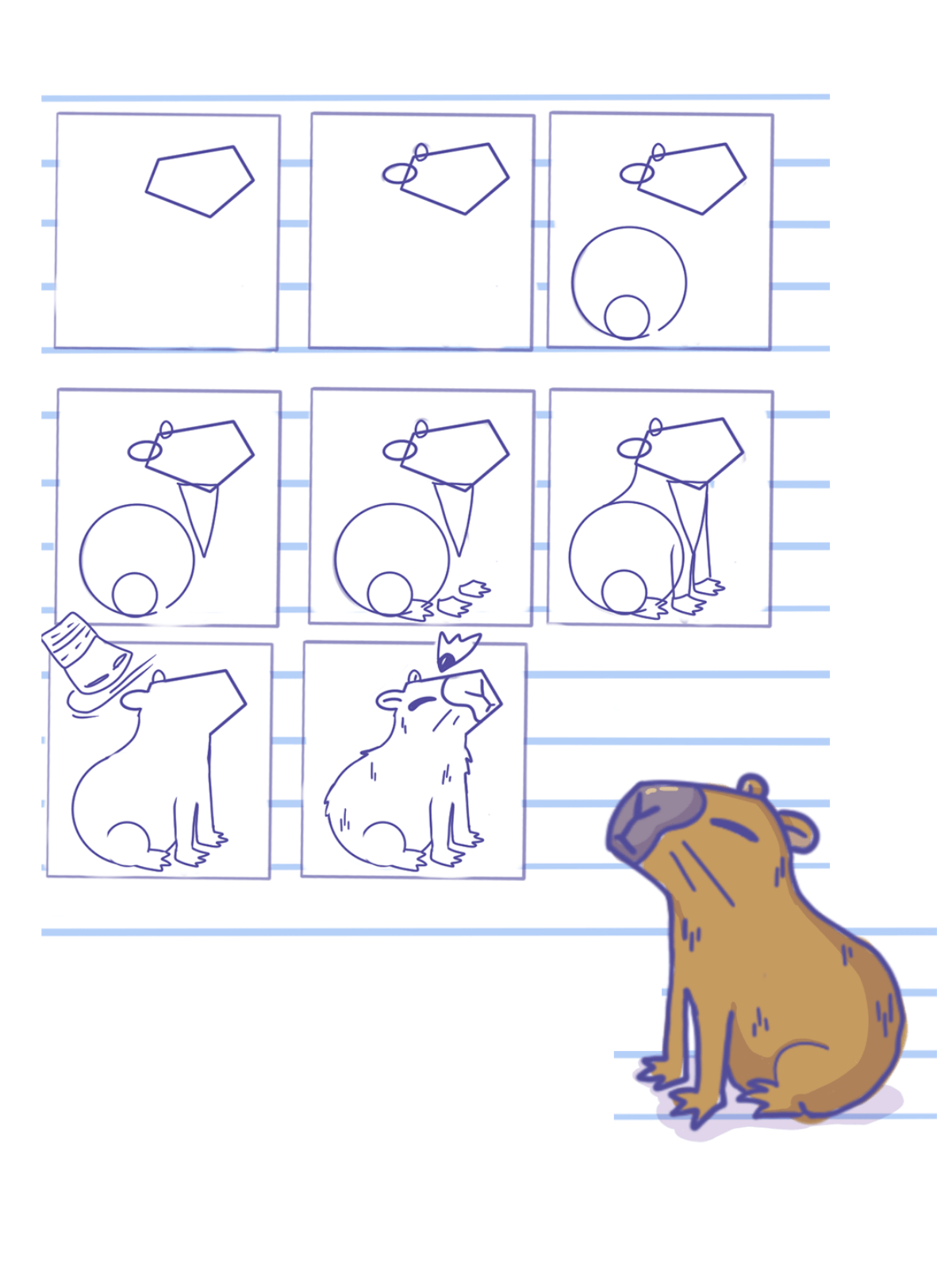 Capybara drawing simple (2) Drawing Ideas