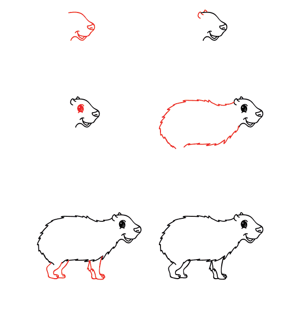 Capybara drawing simple Drawing Ideas
