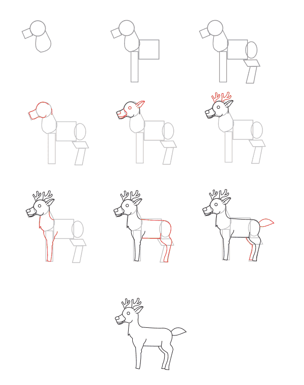 Cartoon deer (1) Drawing Ideas