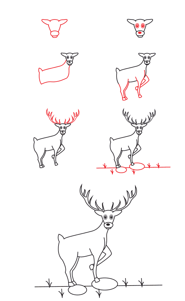 Cartoon deer (6) Drawing Ideas