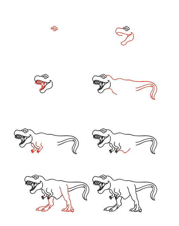 Cartoon tyrannosaurus Drawing Ideas