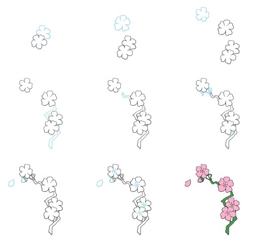 Cherry blossoms idea (23) Drawing Ideas