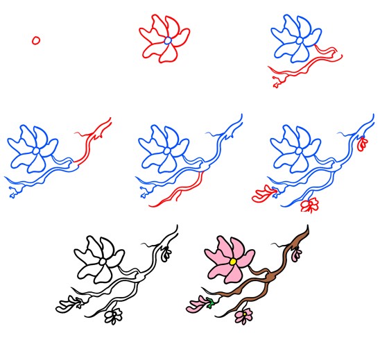 Cherry blossoms idea (29) Drawing Ideas