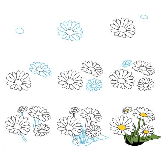 Chrysanthemum bouquet Drawing Ideas