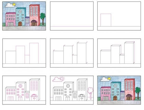 How to draw City idea (11)