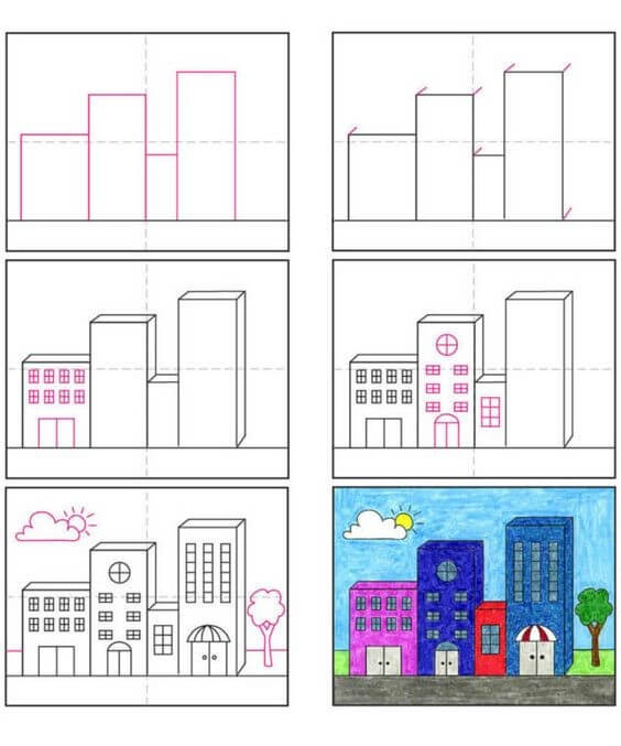 How to draw City idea (15)