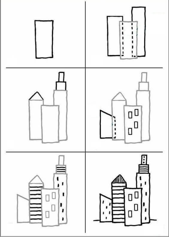 How to draw City idea (17)