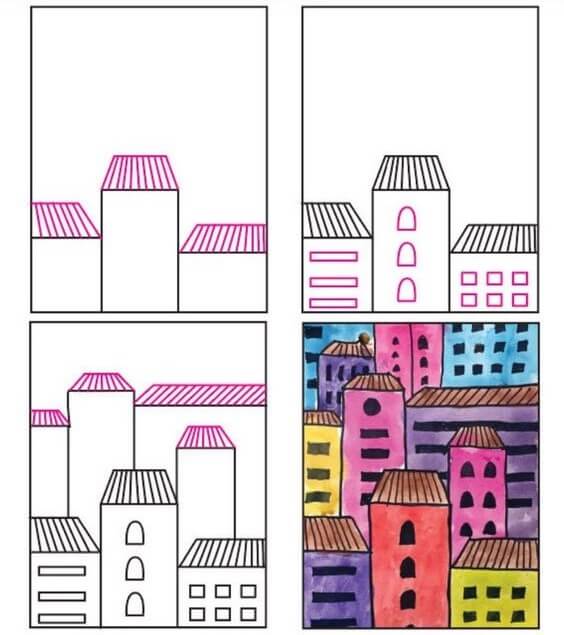 How to draw City idea (4)