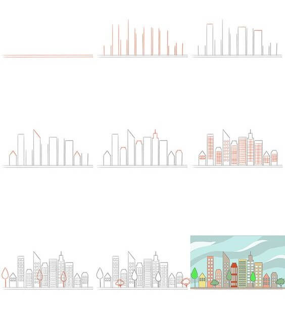 How to draw City idea (5)