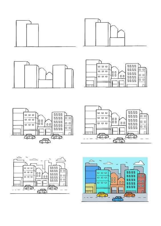 How to draw City idea (8)