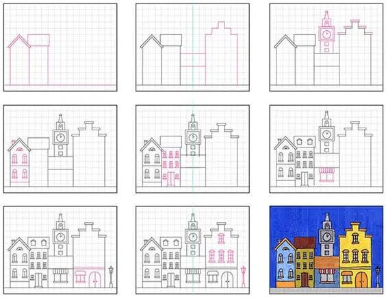 How to draw City idea (9)