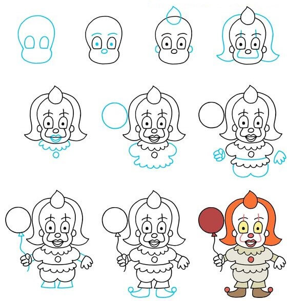 Clown idea (28) Drawing Ideas