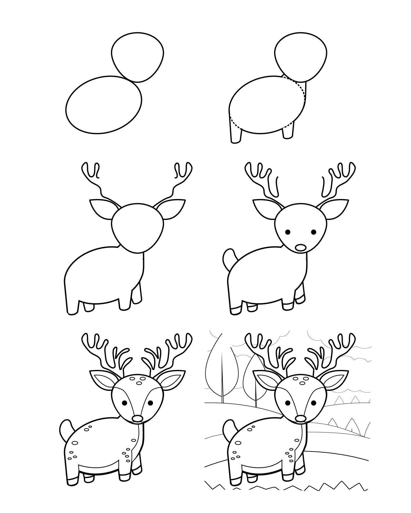 Cute deer (2) Drawing Ideas